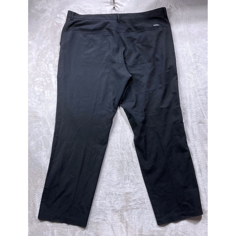 Adidas Golf Pants Men 40x32 Black Performance Flat Front Trousers - Picture 2 of 9